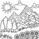 Simple Landscape Coloring Pages Sketch Page sketch template