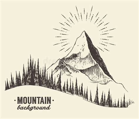 Sunrise Mountain Sketch Stock Illustrations – 3,143 Sunrise Mountain ...