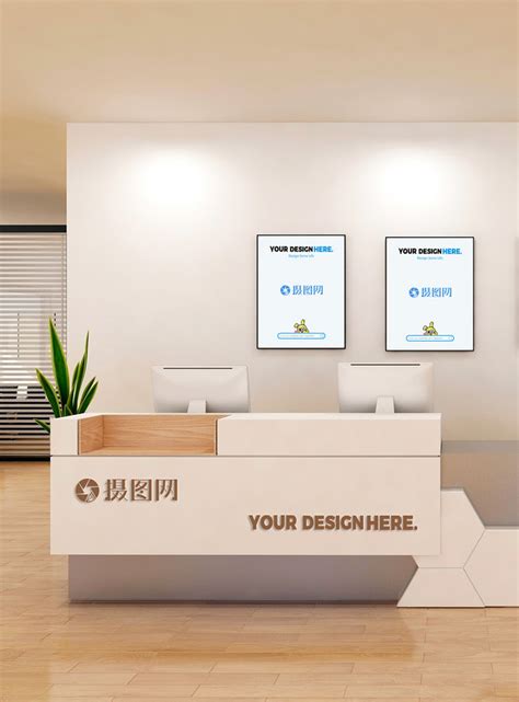 Stylish modern interior front desk mockup scene template image_picture free download 401761509 ...