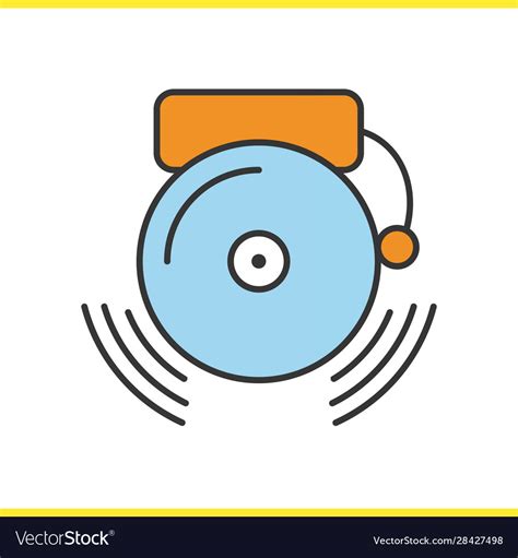 Ringing school bell color icon Royalty Free Vector Image