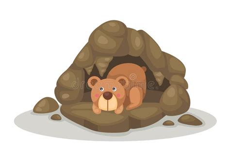 Bear Sleeping In Cave Vector Stock Vector - Illustration of house ...