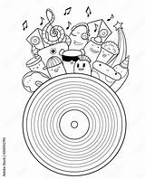 Coloring Pages Record Player Music Choose Board Players Sketch  sketch template