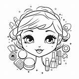 Girl Makeup Coloring Pages sketch template