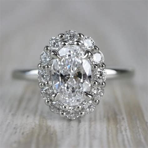 1 Carat Vintage Oval Diamond Engagement Ring