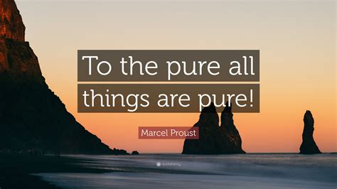 Marcel Proust Quote: “To the pure all things are pure!”