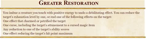 { Greater Restoration 5e } » Full Information of D & D 5th Edition ...