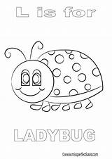 Letter L Ladybug Coloring Page sketch template