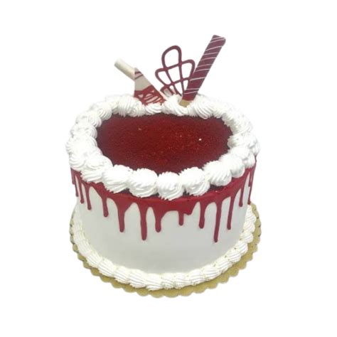 White Red Drip Cake