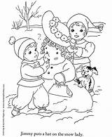 Winter Coloring  Kids SnowLady Page Sheets Of The sketch template