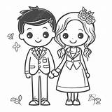 Bride And Groom Coloring Page sketch template