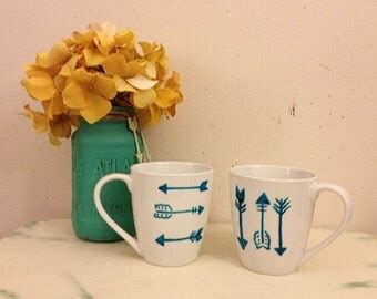 Items similar to Set of Four Hand Painted Portal Mugs on Etsy