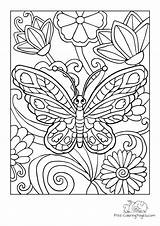 Coloring Page Cheeky Butterfly In flower Bed  Free Pages sketch template