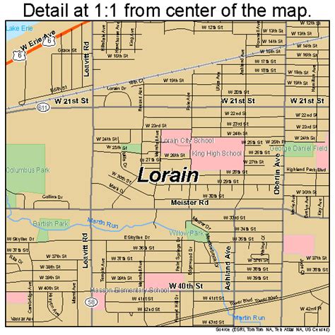 Lorain Ohio Street Map 3944856