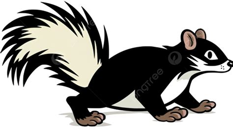 Cute Skunk With Black And White Tail To Clipart Background, Cartoon Picture Of A Skunk ...