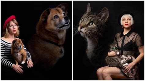 Double Exposure Portraits of Humans and Pets That Are Reminiscent of Cringey 1980s High School ...