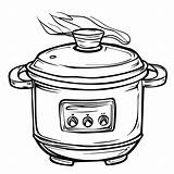 Premium Vector  Flat Design Hand Drawn Outline Of An rice cooker sketch template