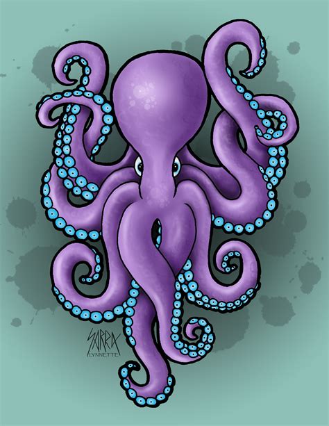 Graphic art from photoshop of purple octopus by Sarra Lynnette | Hermosos tatuajes, Tatuajes, Pulpo