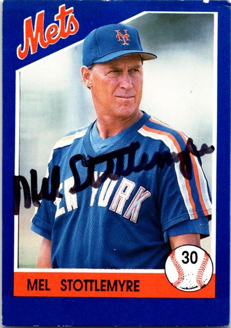 Mel Stottlemyre autographed baseball card (New York Mets) 1992 Kahns #30