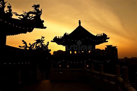 Temple sunset stock image. Image of building, lighting - 487623