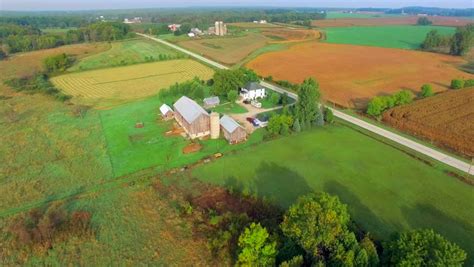 Scenic Rural Midwest Heartland Flyover, Landscape With Amazing Autumn Colors. Stock Footage ...