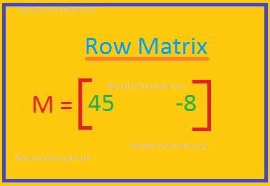 Classification of Matrices | Row Matrix | Column Matrix | Null Matrix