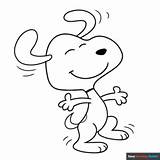 Snoopy From Peanuts Dancing Coloring Page  Easy Drawing Guides sketch template