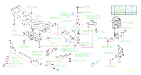 Subaru Impreza Suspension Control Arm Bracket (Right, Front - 20216FJ000 | The Autobarn Subaru ...