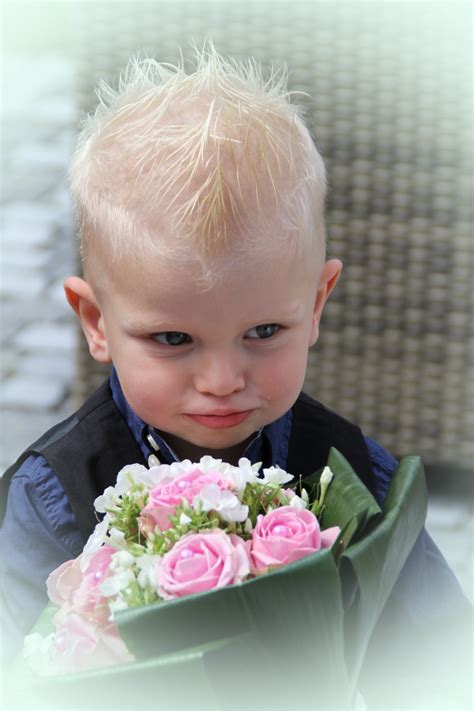 Free Images : person, flower, male, bouquet, child, pink, wedding, son, infant, toddler, blond ...