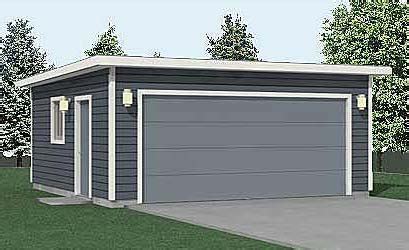 Compact 2 Car Flat Roof Garage Plan 400-1FT 20' x 20' by Behm Design