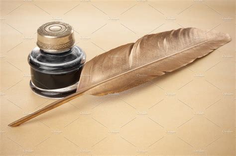 Golden quill pen on parchment | Quill pen, Quilling, Pen