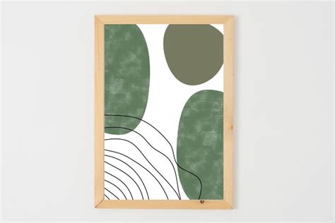 Green Abstract Print Instant Download, Lines Wall Art