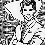 Handsome Man Coloring Pages sketch template