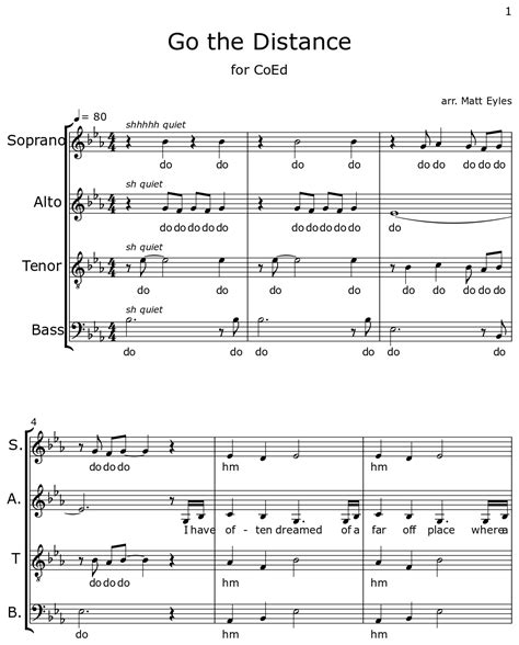 Go the Distance - Sheet music for Piano