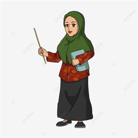 Kartun Islami Hd Transparent, Ilustrasi Kartun Guru Sekolah Islami ...