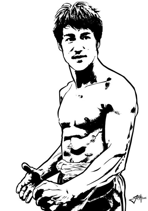 Black/white vector portrait of Bruce Lee | Рисунки знаменитостей, Портрет, Рисунки