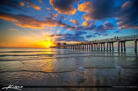 Sunset at Naples Pier Collier County Florida | HDR Photography by Captain Kimo