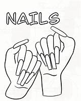 Nail Coloring Page sketch template