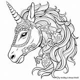 Unicorn Head Coloring Pages  Free & Printable sketch template