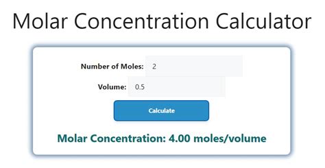 Molar Concentration Calculator - Savvy Calculator