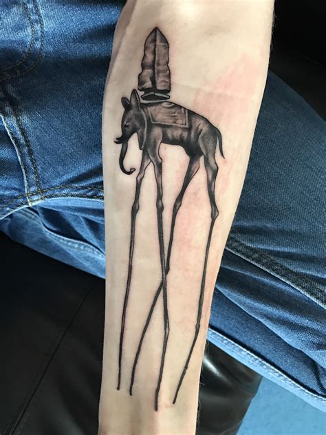 Salvador Dali's Elephant by Si @ Living Colour, Bristol, UK : r/tattoos