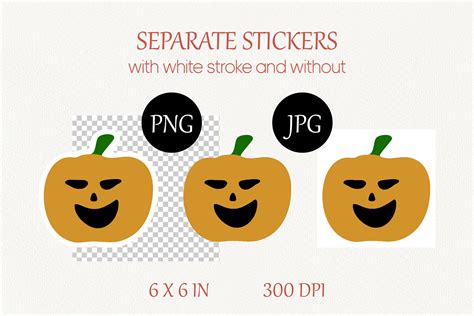 Halloween pumpkin stickers bundle By Anntre | TheHungryJPEG