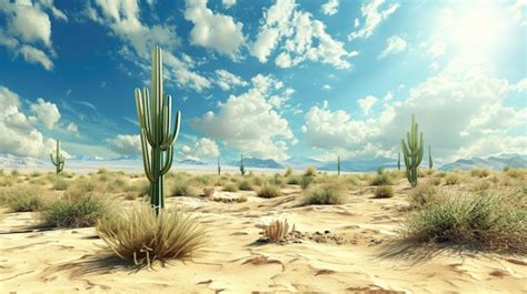 Free Photo | Desert landscape with cacti species and plant