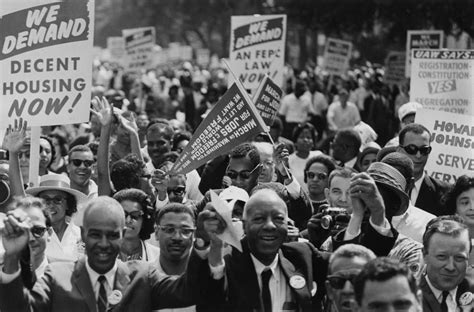 1963 March On Washington. Close-Up Of Civil Rights Leaders At The Front Of The March Roy Wilkins ...