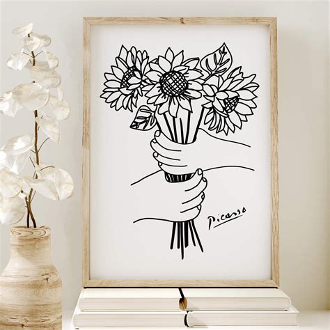 Picasso Line Drawings Flowers