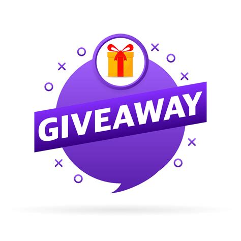 Giveaway logo template for social media post or website banner. Vector ...