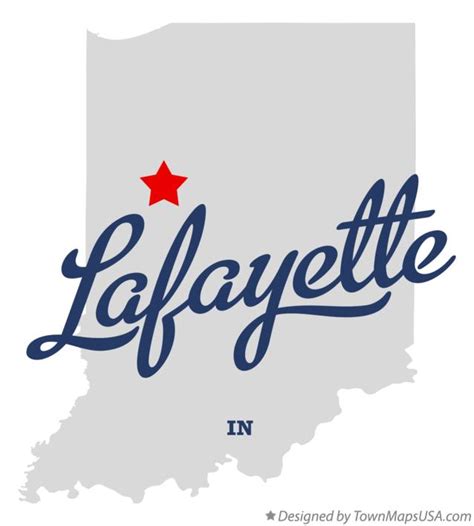 Map of Lafayette, Tippecanoe County, IN, Indiana