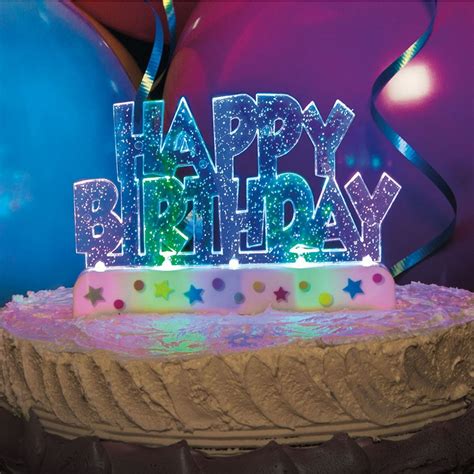 Flashing Happy Birthday Cake Topper Decoration - Walmart.com - Walmart.com