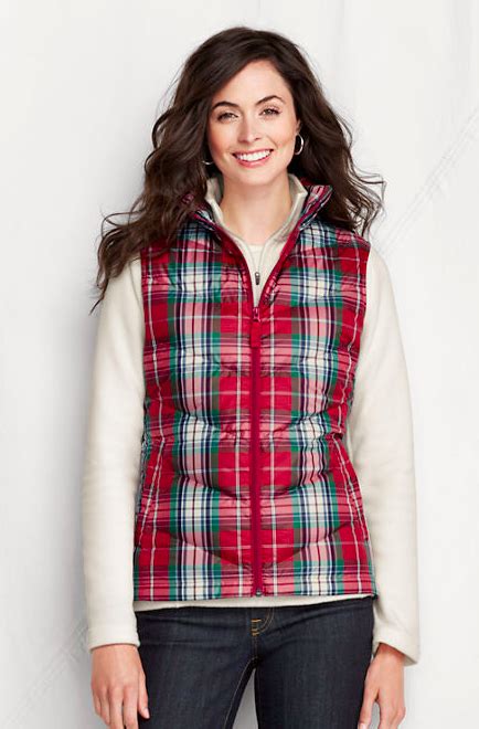 Lands End Plaid Vest, http://www.landsend.com/products/womens-pattern-core-down-vest/id_259731 ...