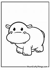 Hippo Coloring Pages Animals Hippopotamus sketch template