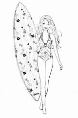 Barbie Surfer Coloring Coloring Pages sketch template